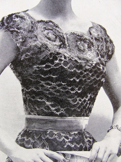 INSTANT PDF PATTERN 1950s Vintage Crochet Pattern Beautiful Lacy Dress Full Skirt Dreamy Lace Suitable As Wedding Dress