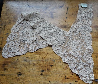 BEAUTIFUL Antique FRENCH LACE Collar,Tambour Embroidered,Great Gatsby,Bridal Vintage Clothing,Collectible Vintage Lace