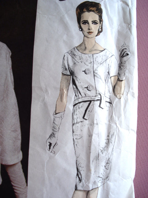 1960s BALMAIN Slim Dress and Jacket Pattern VOGUE PARIS ORIGINAL 1396 Stylish 2 Pc Dress and Jacket Evening Cocktail or Daytime Vintage Sewing Pattern