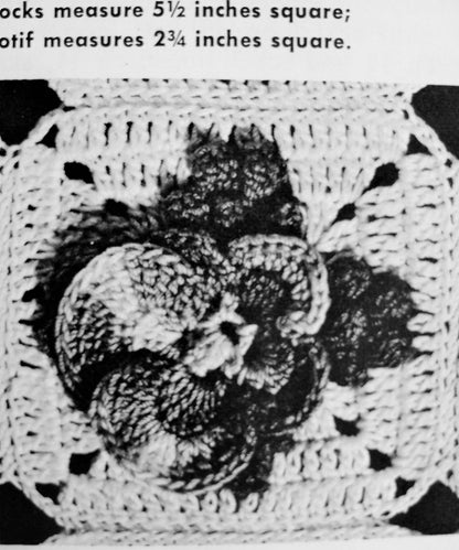 INSTANT DOWNLOAD PDF Beautiful Heirloom Lace Crocheted Pansy Flowers Bedspread Vintage Crochet Pattern 2 Sizes Cottage Chic