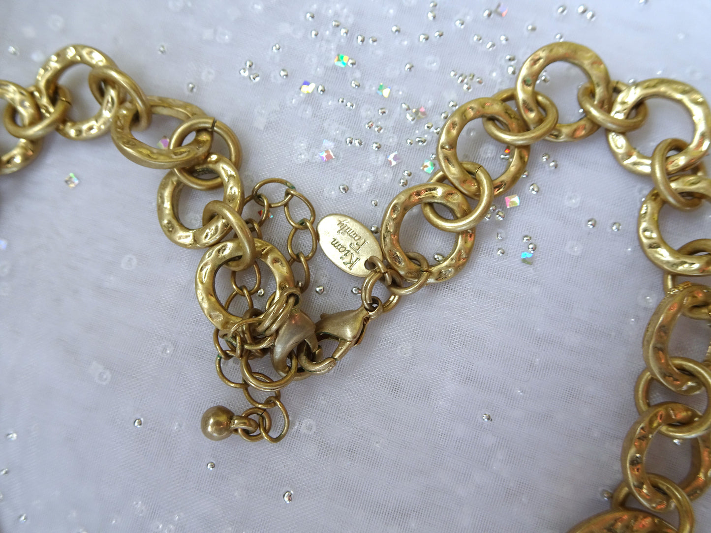 STUNNING Vintage Necklace, Gianni Versace Inspired Bib Chain Mail Design, High Fashion Designer Necklace