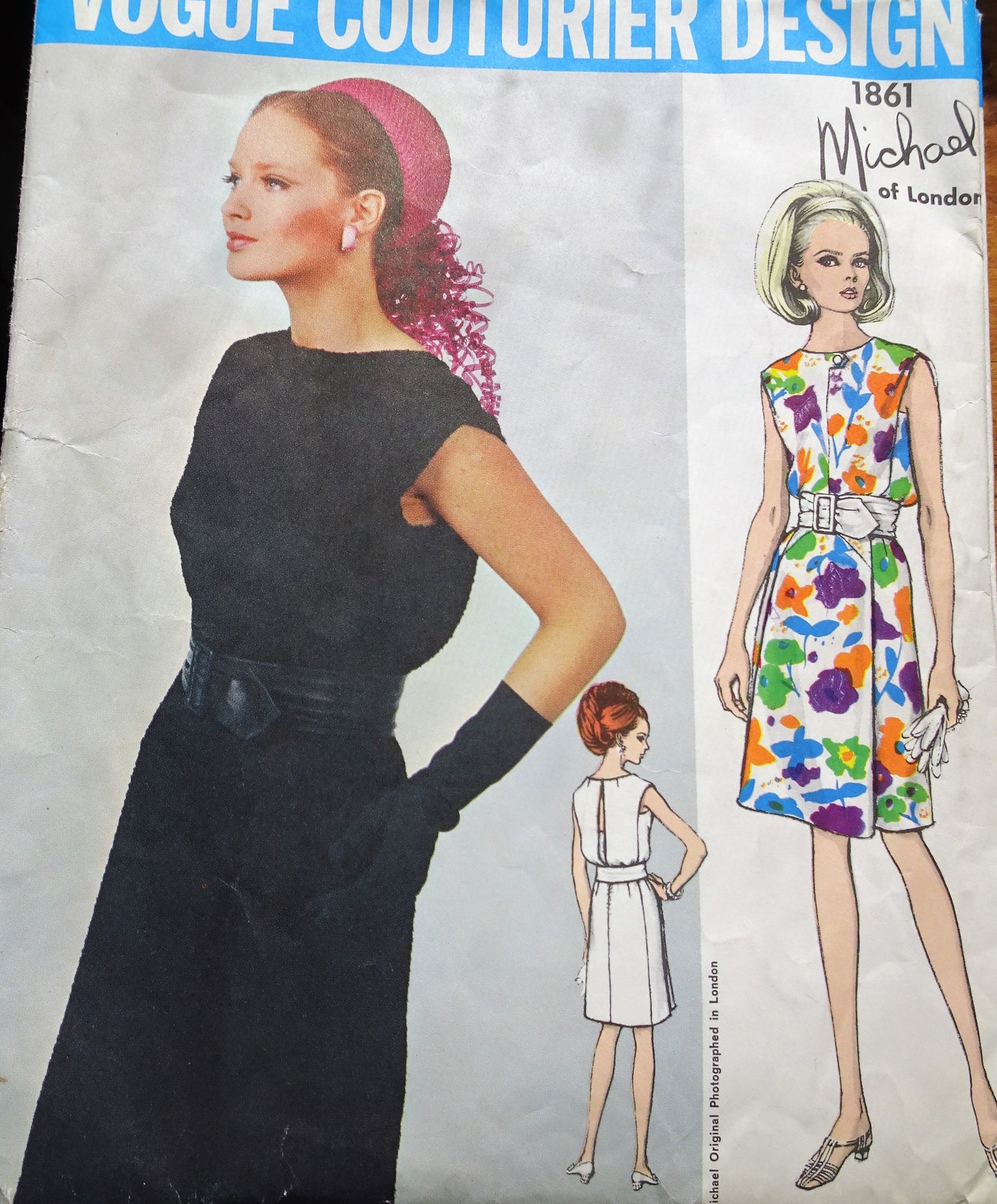1960s CLASSY Slim Dress Pattern VOGUE Couturier Design 1861 Michael of London Beautiful Day or After 5 Dress, Bust 32 Vintage Sewing Pattern