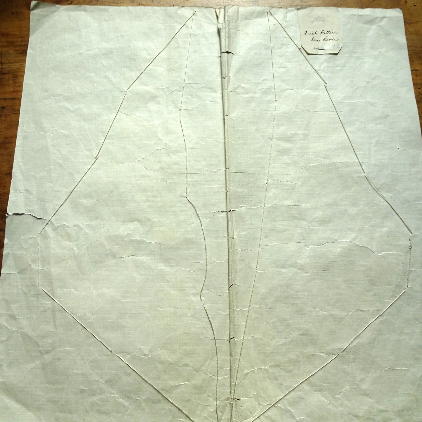 GORGEOUS Antique Lace Collar,Salesman's Sample,On Original Paper With Label,Irish Pattern Lace,Heirloom Sewing or Frame It, Collectible Lace