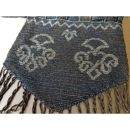 GORGEOUS 1920s Art Deco FRENCH Metal Beaded Purse Bag Lovely Micro Beads Shimmering Silver Gold Flapper Era Collectible Antique Purses