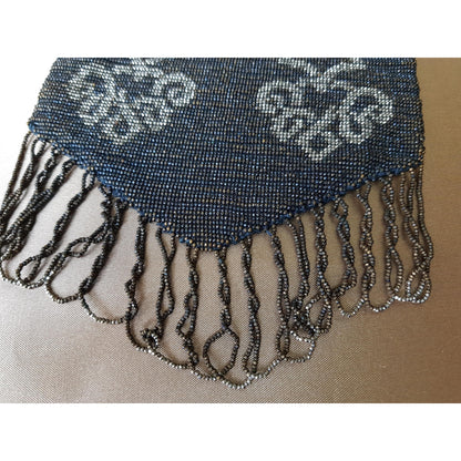 GORGEOUS 1920s Art Deco FRENCH Metal Beaded Purse Bag Lovely Micro Beads Shimmering Silver Gold Flapper Era Collectible Antique Purses