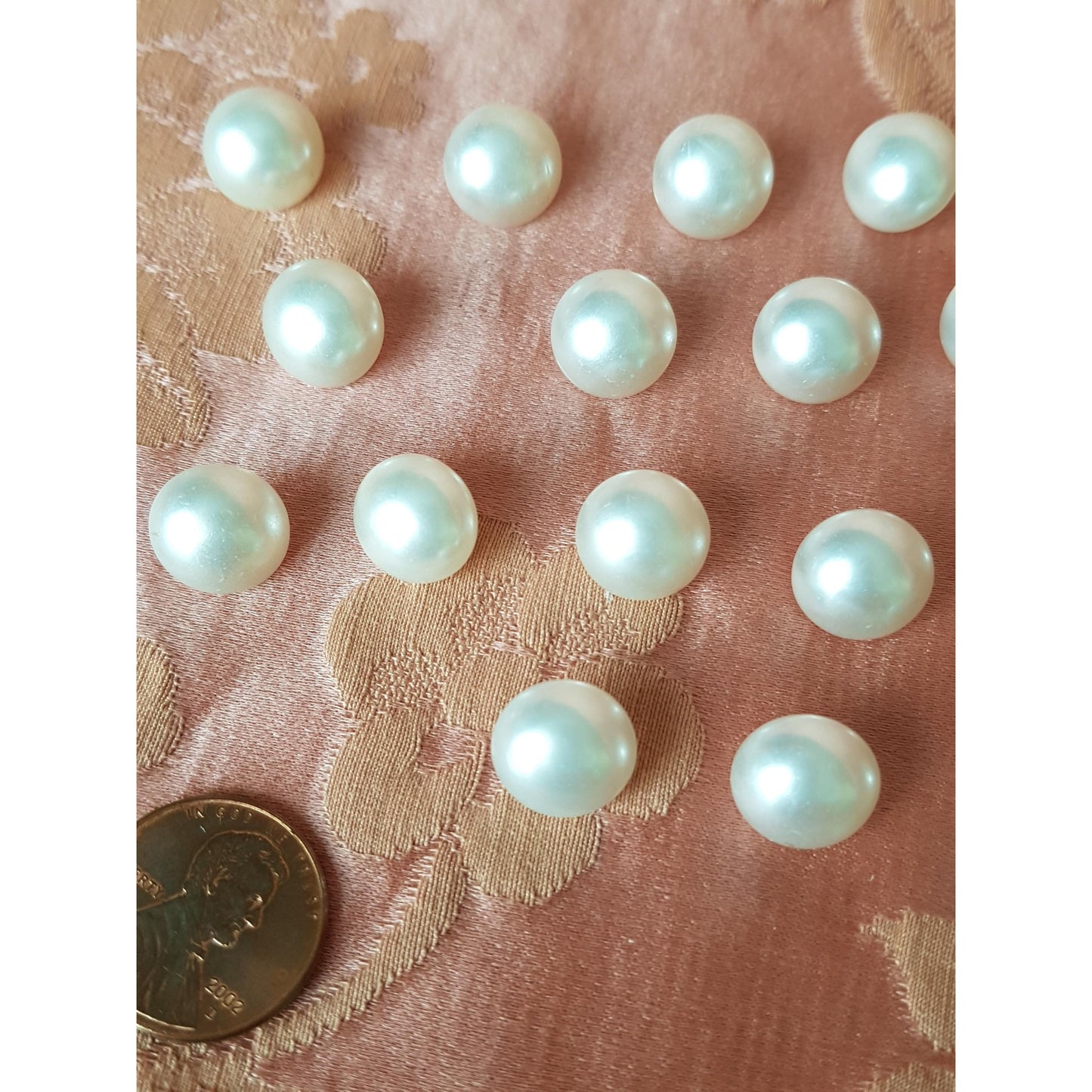 BEAUTIFUL Vintage Set of Pearl Glass Buttons, Set of 16 Buttons, Bridal Dress, Fine Heirloom Sewing, Collectible Buttons