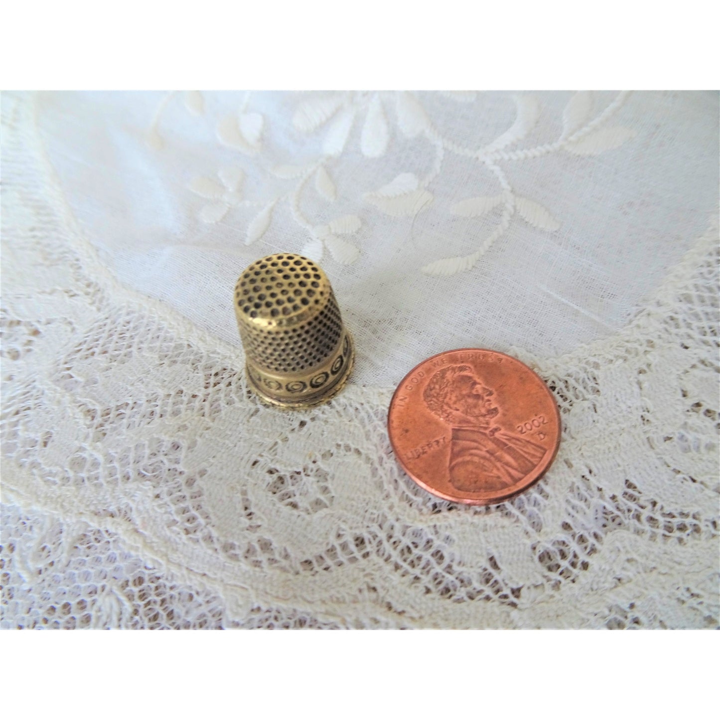 SWEET Victorian Young Girls Thimble, Lovely Engraved Antique Thimble, Collectible Thimbles, Vintage Sewing Tools, Needlework Tools