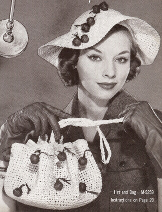 Instant PDF Vintage Pattern Book THIRTY TWO Hats and Bags PATTERNS Hiawatha Hats & Bags By Melina Book No. 115 Patterns for 32 Lovely Hats Purses