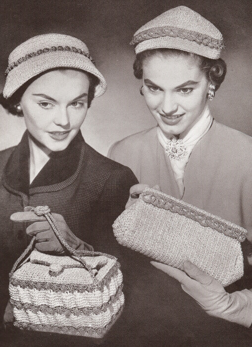Instant PDF Vintage Pattern Book THIRTY TWO Hats and Bags PATTERNS Hiawatha Hats & Bags By Melina Book No. 115 Patterns for 32 Lovely Hats Purses