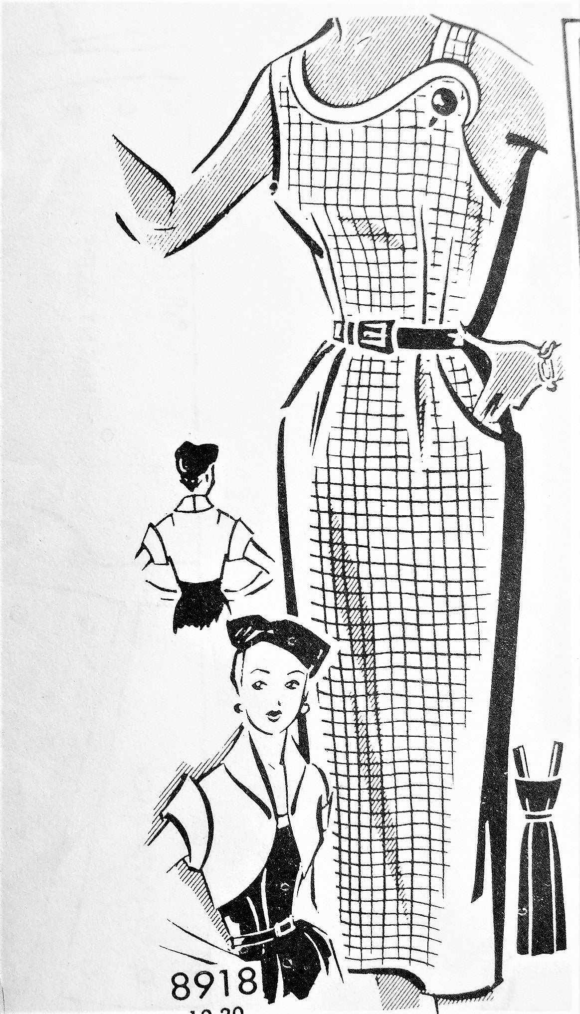 1950s STRIKING Slim Dress and Fabulous Bolero Jacket Pattern SEW RITE 8918 Day or Evening Dress, Beautiful Collared Jacket Bust 32 Vintage Sewing Pattern FACTORY FOLDED