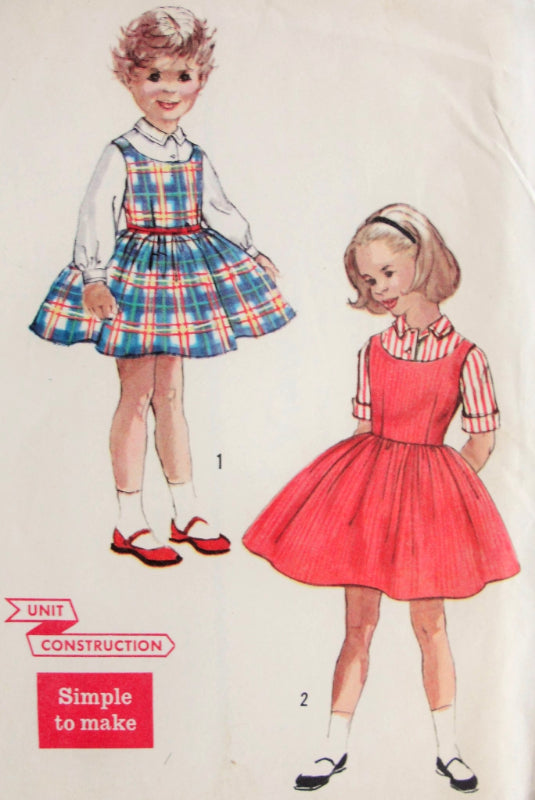 Vintage 1950s CLASSIC Childs Blouse and Jumper Simplicity 2209 Chest 24 Sewing Pattern