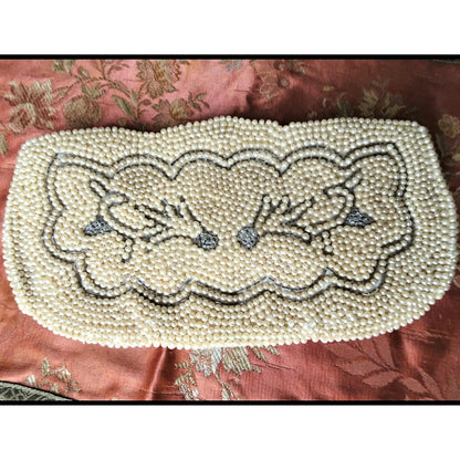 BEAUTIFUL 1920s-30s Art Deco Beaded Purse, Evening Bag,Pearl and Glass Beads, Collectible Antique Purses, Bridal Handbags