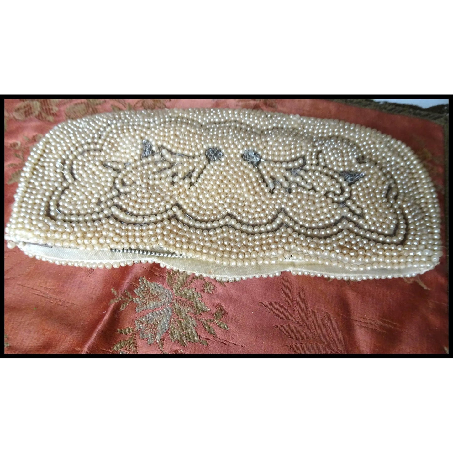 BEAUTIFUL 1920s-30s Art Deco Beaded Purse, Evening Bag,Pearl and Glass Beads, Collectible Antique Purses, Bridal Handbags