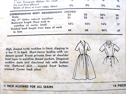 1950s DRAMATIC Couture Party Dress Pattern ADVANCE IMPORT 112 Madeleine de Rauch Designer Bust 32 Vintage Sewing Pattern