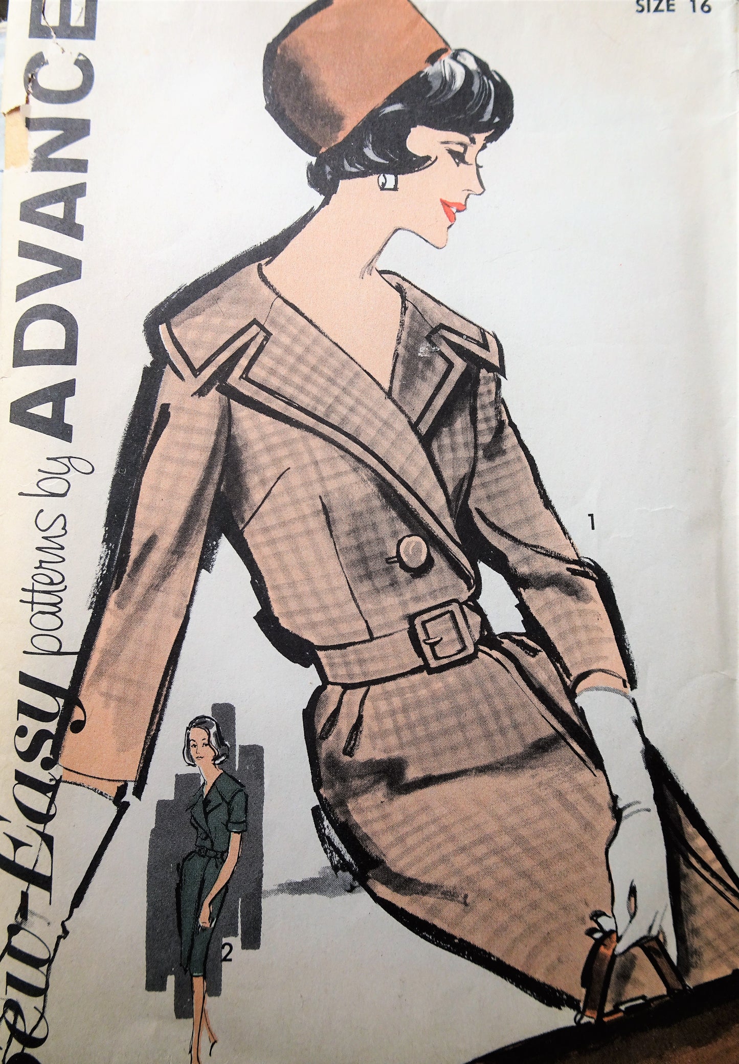 Early 1960s CLASSY Slim Dress Pattern ADVANCE 2728 Beautiful Step In Dress, Bust 36, Vintage Sewing Pattern FF