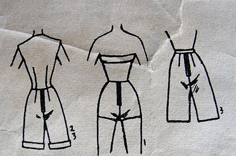 1950s GLAMOROUS Bathing Suit Beachwear Pattern ADVANCE 5794 Includes High Waist Walking Shorts and Weskit Blouse Bust 28 Weekend Wear Vintage Sewing Pattern