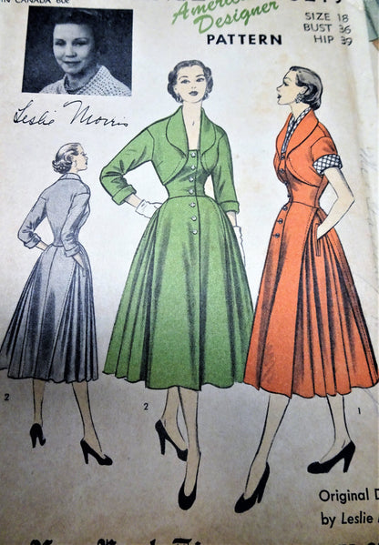 FABULOUS 1950s Designer Dress and Bolero Jacket Pattern ADVANCE Americ – So Vintage Patterns