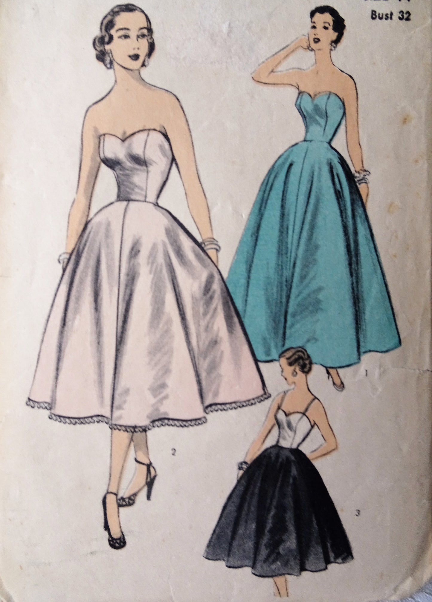 1950s BEAUTIFUL Slips Lingerie Pattern ADVANCE 6257 Three Versions, Bust 32 Vintage Sewing Pattern