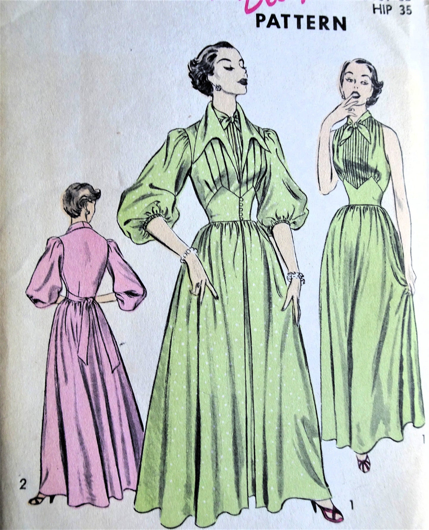 1950s GLAMOROUS Negligee and Gown Pattern ADVANCE 6293 Lovely Pintuck Details Bust 32  Vintage Sewing Pattern  FF