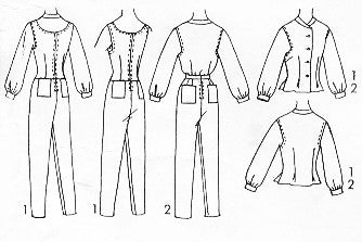 1950s Bombshell CATSUIT Jumpsuit Jumper Pants Pattern ADVANCE 8582 Slim Figure Hugging Jumpsuit or Tapered Pants and Blouse Bust 32 Vintage Sewing Pattern FACTORY FOLDED
