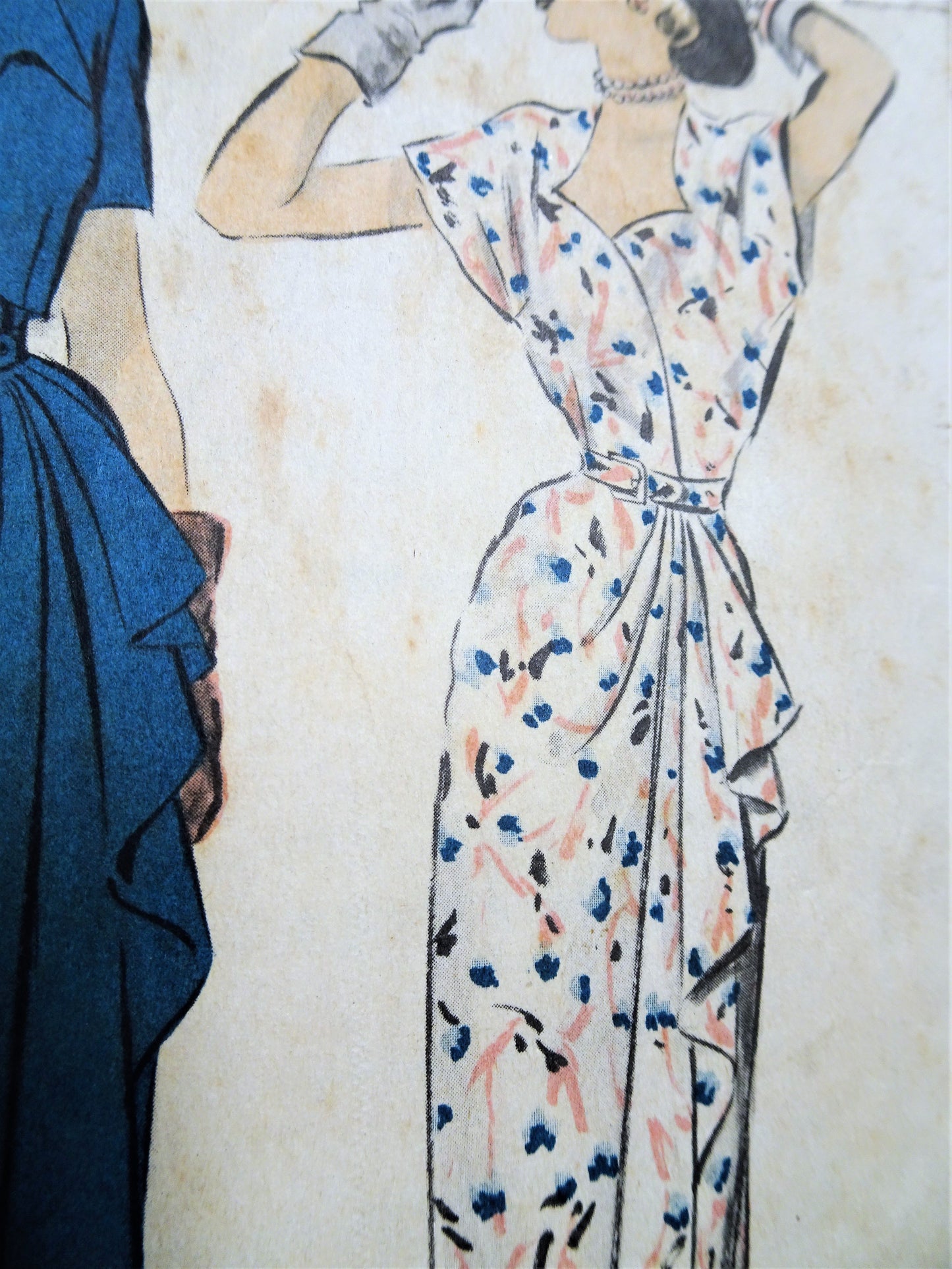 1940s STUNNING Dress and Bolero Jacket Pattern ADVANCE 5215 Beautiful Side Draped Dress, Sweetheart Neckline Bust 32 Vintage Sewing Pattern
