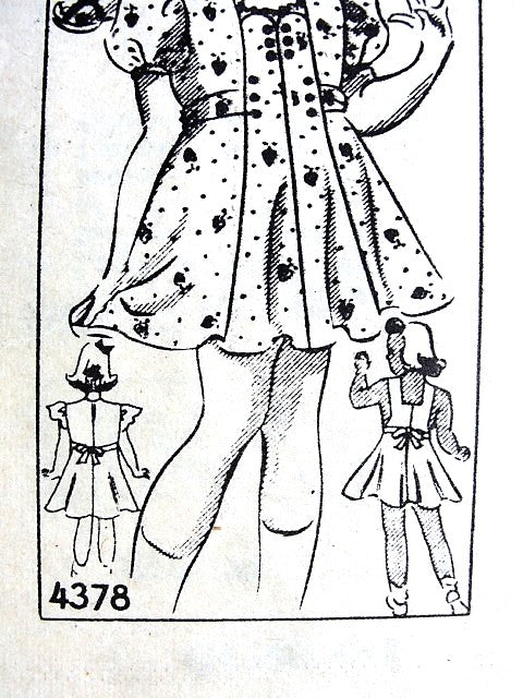 1930s ADORABLE Little Girls Dress and Panties Pattern ANNE ADAMS 4378 Two Sweet Styles Chest 26  Vintage Sewing Pattern