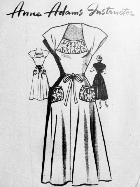 1940s LOVELY Dress Pattern ANNE ADAMS 4680 Bust 30 Vintage Sewing Pattern FACTORY FOLDED