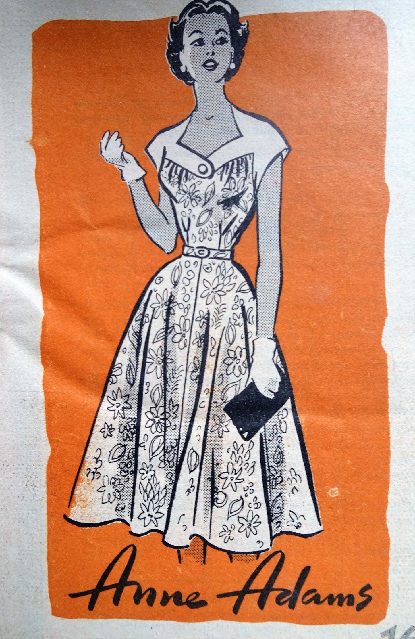 1950s BEAUTIFUL Dress Pattern ANNE ADAMS 4753 Full Skirted Dress Party or Daytime Bust 34 Vintage Sewing Pattern