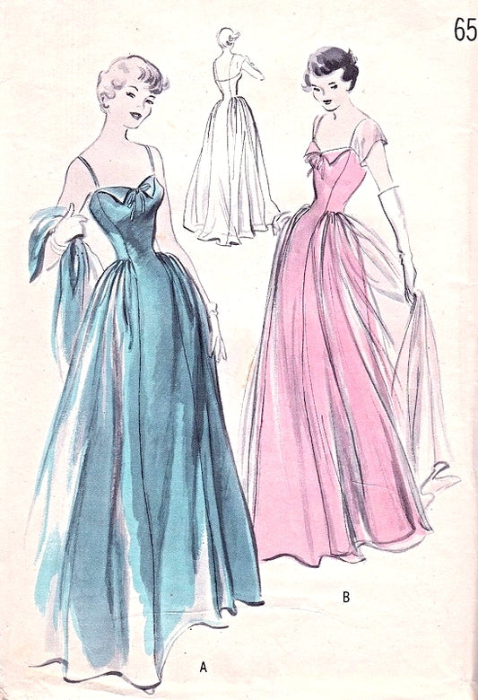 1950s DREAMY Evening Gown Pattern BOUFFANT,Fitted Bodice, Unique Design,Pure Flattery  Bust 30 Butterick 5040 Vintage Sewing Pattern