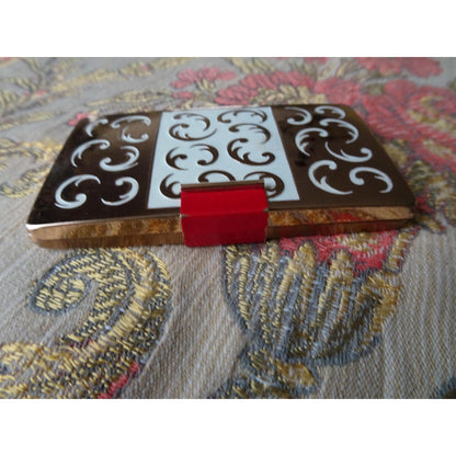 FABULOUS Vintage Compact, Yardley's Gold and White Enamel, Art Deco,Purse Powder Rouge Compact, Vanity Display, Collectible Vintage Compacts