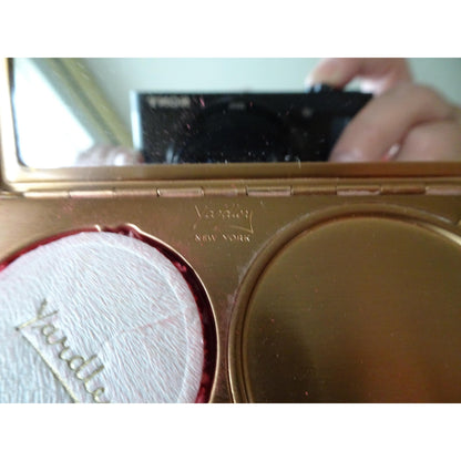 FABULOUS Vintage Compact, Yardley's Gold and White Enamel, Art Deco,Purse Powder Rouge Compact, Vanity Display, Collectible Vintage Compacts