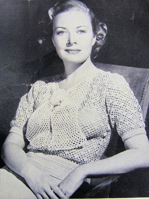 INSTANT PDF PATTERN 1930s Lace Crocheted Feminine Blouse and Jabot Vintage Knitting Crochet Pattern