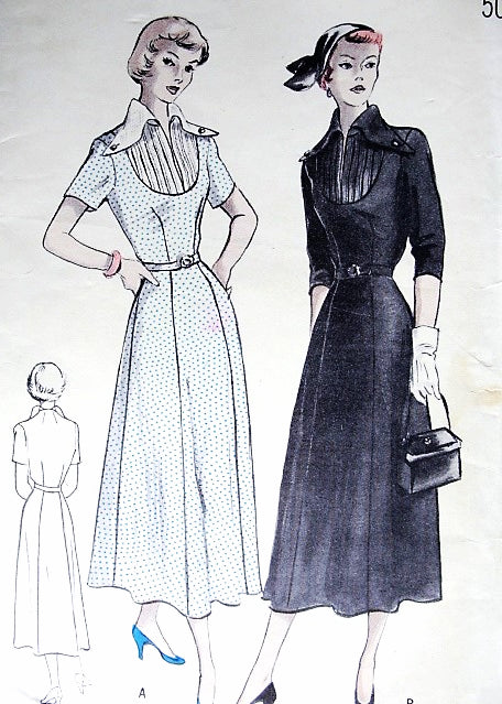 1940s PRETTY Dress Pattern BUTTERICK 5155 Distinctive Bodice, Lovely Unique Dress Bust 30 Vintage Sewing Pattern
