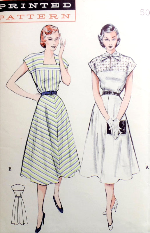 1950s ROCKABILLY Dress Pattern BUTTERICK 5642 Two Fab Styles Bust 34 Vintage Sewing Pattern FACTORY FOLDED
