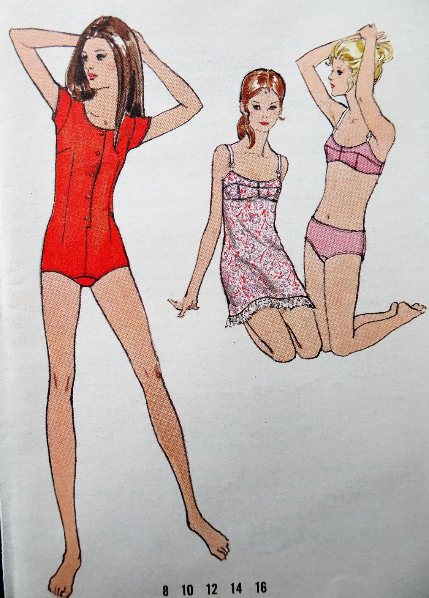 1970s RETRO Bodysuit,Bra Slip or Bra and Briefs Pattern BUTTERICK 5813 Lingerie Pattern Bust 34 Vintage Sewing Pattern FF