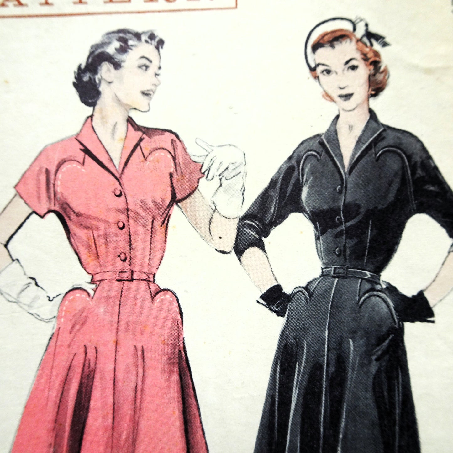 BEAUTIFUL Curved Pockets Detailed Dress Pattern BUTTERICK 6158 Day or After 5 Style Bust 34 Vintage Sewing Pattern