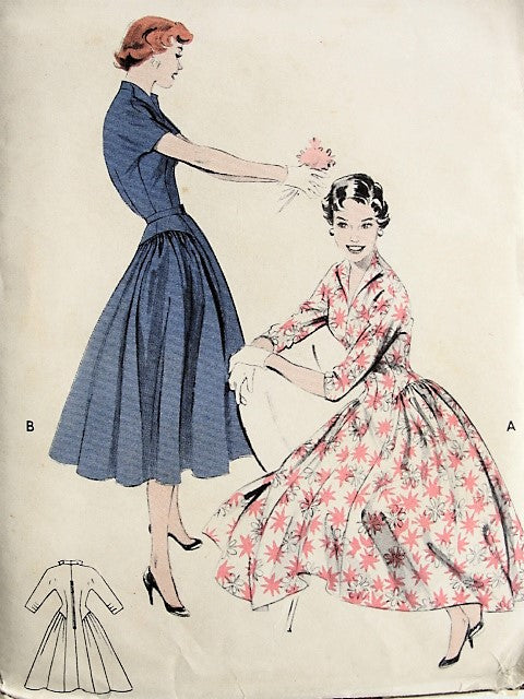 1950s PRINCESS Dress with Long Torso Butterick 7240 Vintage Sewing Pattern Bust 32