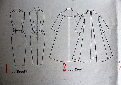 1960s CLASSY Day into Evening Sheath Pattern SPADEA 451 Designer Dinah Shore Travel Wardrobe Collection Bust 35 Vintage Sewing Pattern