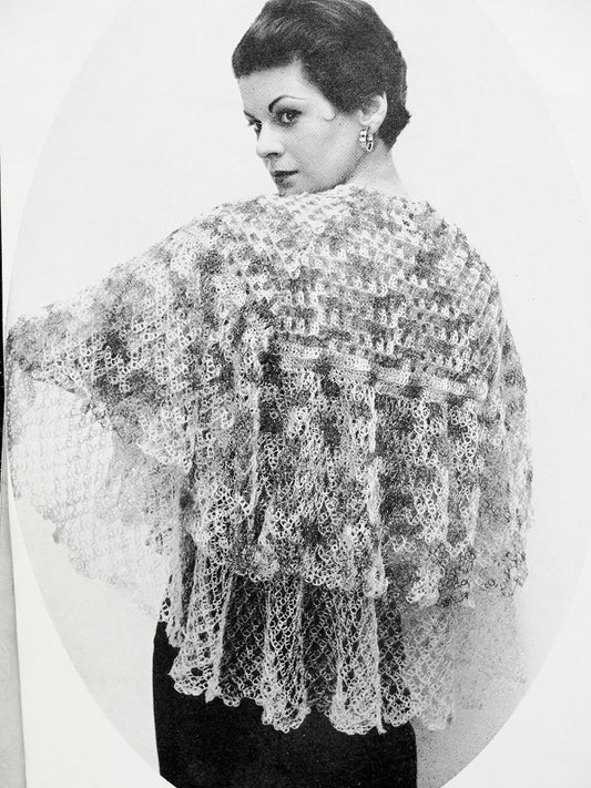 INSTANT PDF PATTERN 1950s Vintage Crochet Pattern Lacey Large 1930s Style Shawl Stole Wrap Scarf Perfect For Day or Evening Wedding