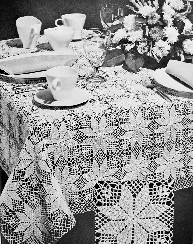 INSTANT DOWNLOAD PDF Beautiful Heirloom Lace Crocheted Shining Star Tablecloth Vintage Crochet Pattern2 Sizes Easy Crocheting Pure Elegance