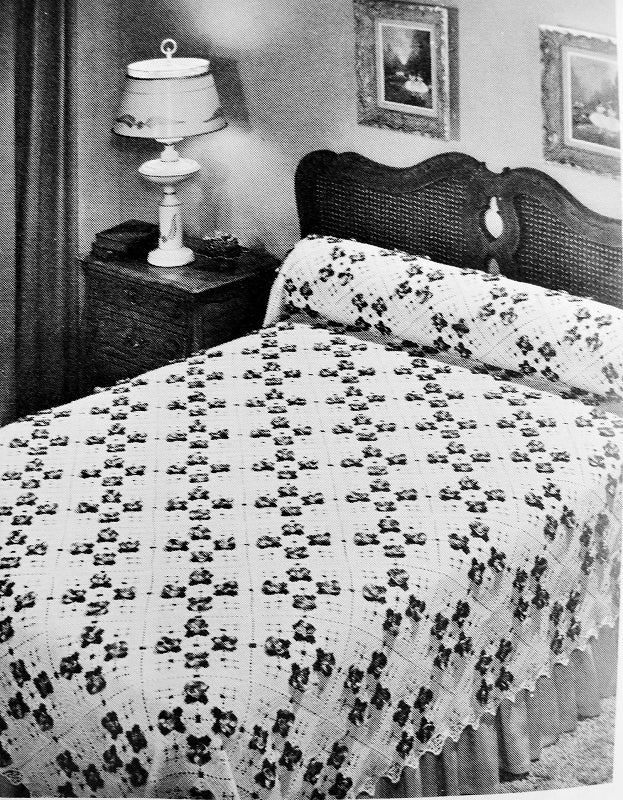 INSTANT DOWNLOAD PDF Beautiful Heirloom Lace Crocheted Pansy Flowers Bedspread Vintage Crochet Pattern 2 Sizes Cottage Chic