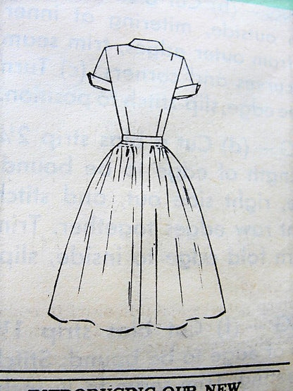 1950s BEAUTIFUL Shirtdress Pattern ANNE ADAMS 4614 Dreamy Full Skirt Dress Perfect For Sheer Fabrics Bust 40 Vintage Sewing Pattern FACTORY FOLDED