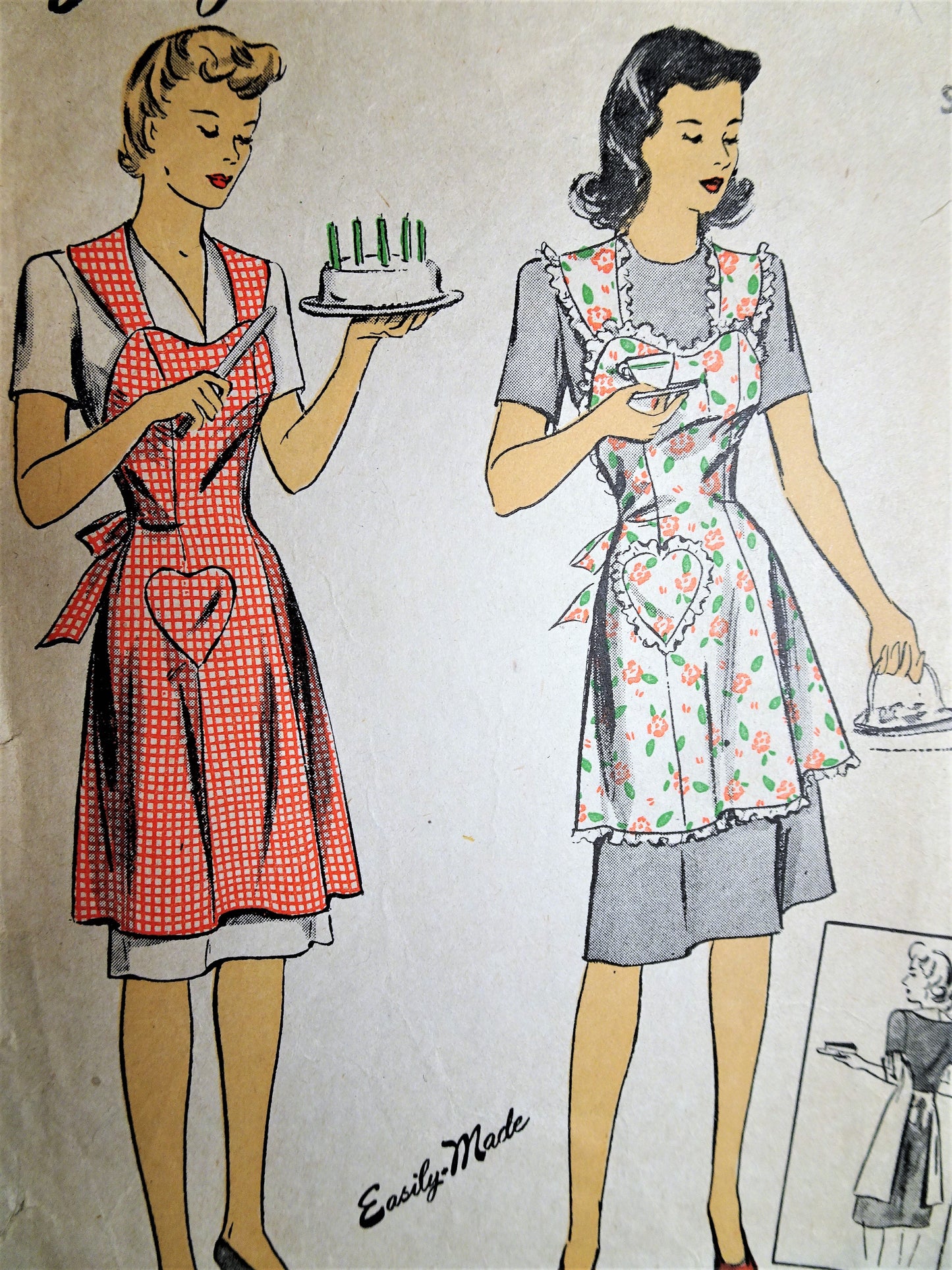 1940s DUBARRY 5747 Apron Pattern Bust 32-34 Vintage Sewing Pattern