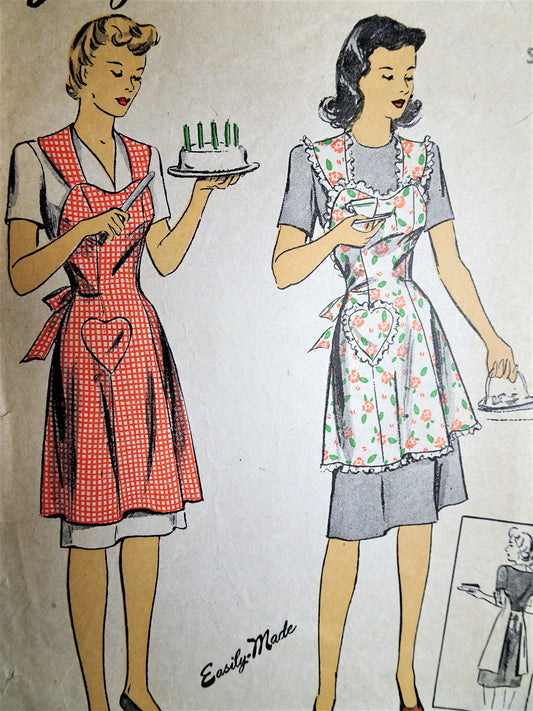 1940s DUBARRY 5747 Apron Pattern Bust 32-34 Vintage Sewing Pattern
