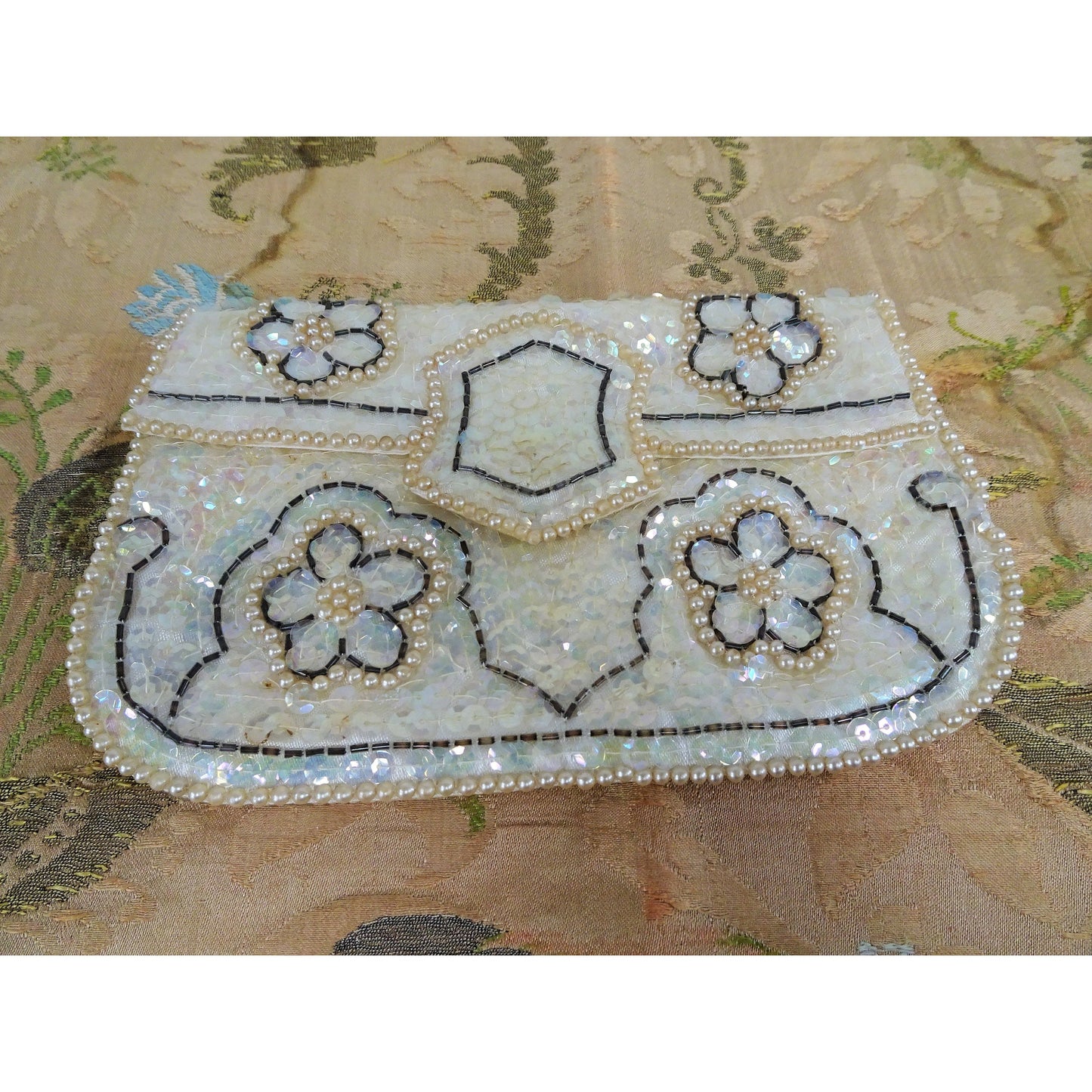 GORGEOUS Vintage Beaded Purse, Sequinned Evening Bag, Clutch Purse, Wedding Bag, Wedding Purse, Beautiful Vintage Purses