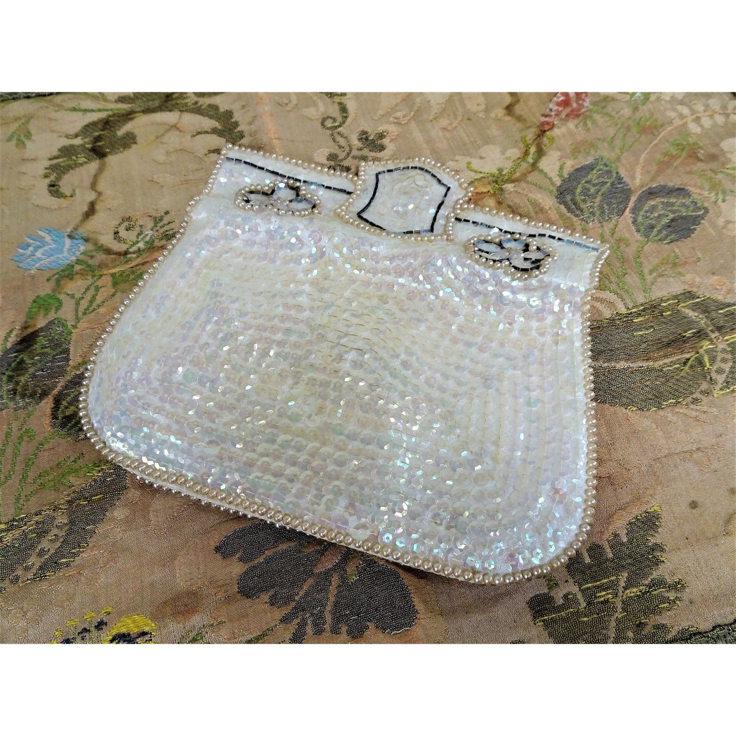 GORGEOUS Vintage Beaded Purse, Sequinned Evening Bag, Clutch Purse, Wedding Bag, Wedding Purse, Beautiful Vintage Purses
