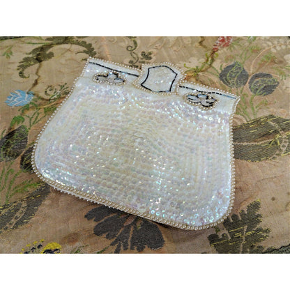 GORGEOUS Vintage Beaded Purse, Sequinned Evening Bag, Clutch Purse, Wedding Bag, Wedding Purse, Beautiful Vintage Purses