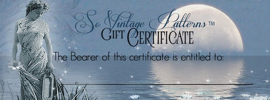 So Vintage Patterns Ten Dollar Gift Certificate