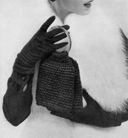 INSTANT DOWNLOAD PDF 1950s Vintage Crochet Pattern Flirty Cloche Hat and Handbag Crocheted Pattern