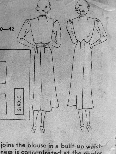 STUNNING 1930s Frock Dress Pattern HOLLYWOOD 1209 Features Starlet Margaret Lindsay Beautiful Day or Cocktail Easy To Sew Dress Bust 34 Vintage Sewing Pattern